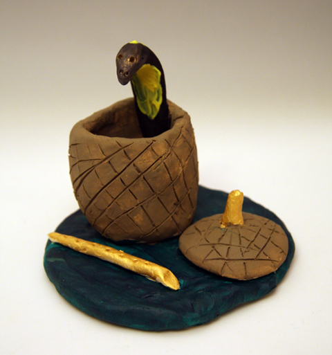 Cobra snake in basket