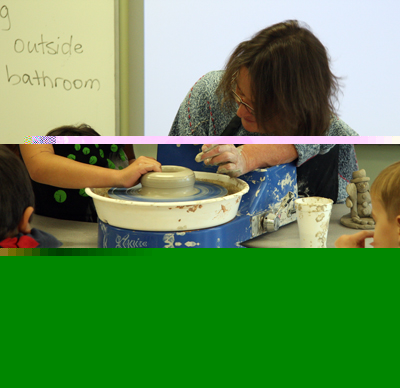 Cindy and student with wheel