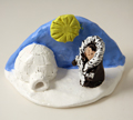 Inuit igloo air dry clay project