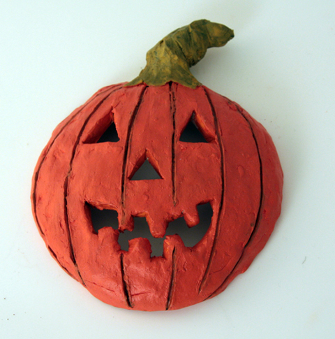 jack'o'lantern clay mask