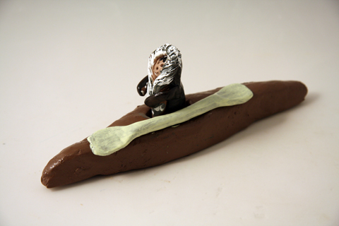 Inuit kayak clay project for kids