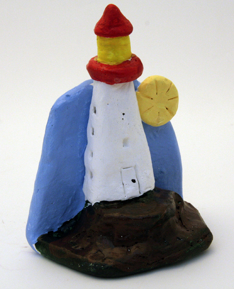 Lighthouse clay project for elementary students.