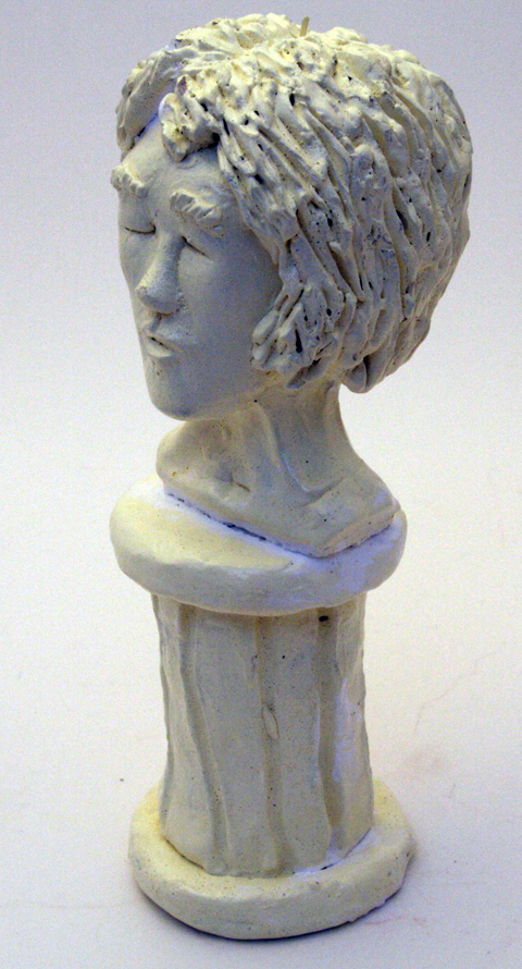 Self likeness bust on pedestal clay project