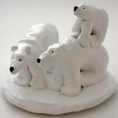 Polar Bear Family elementary clay project