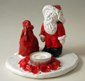 Santa tealight holder clay project