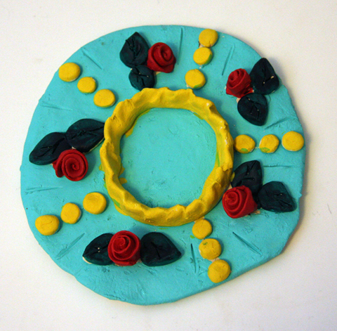 Floral tealight holder clay project for kids